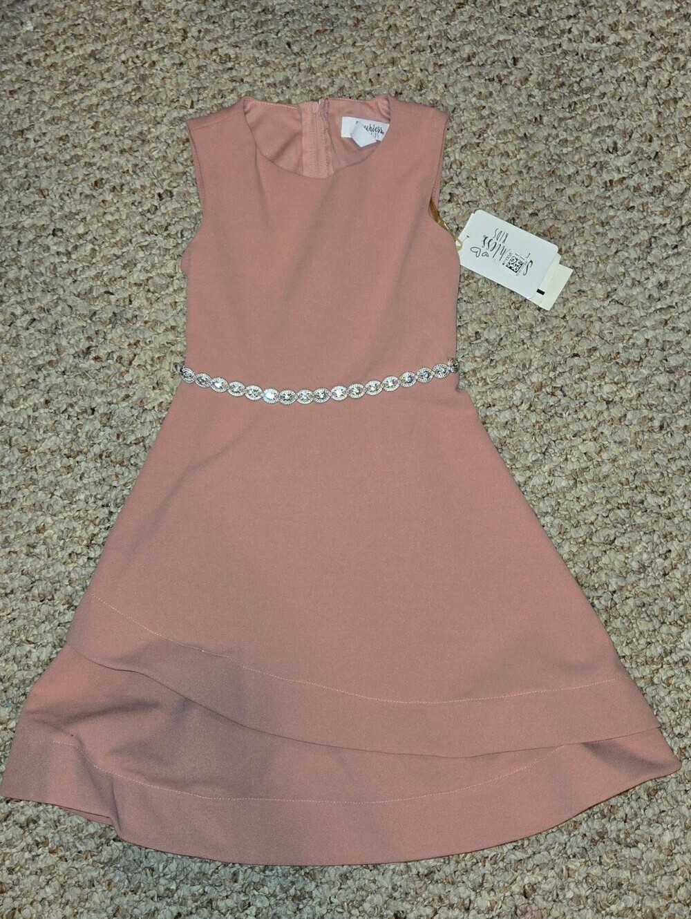 NWT Speechless Kids, Girls' Tiered Hem Fit & Flare Dress, Mauve Pink, Size 4T